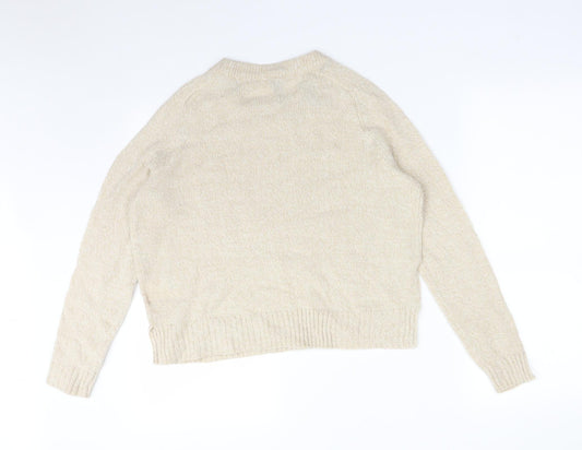 Womens UK Size S H&M Beige Basic T-Shirt