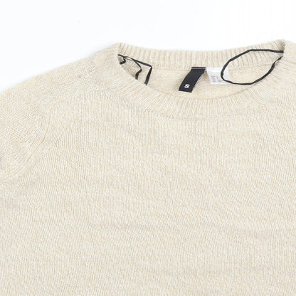 Womens UK Size S H&M Beige Basic T-Shirt