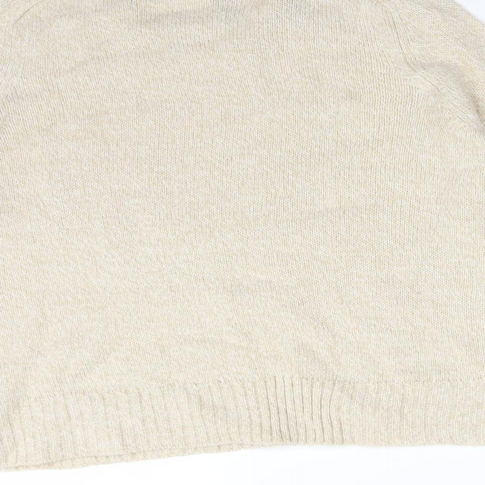 Womens UK Size S H&M Beige Basic T-Shirt