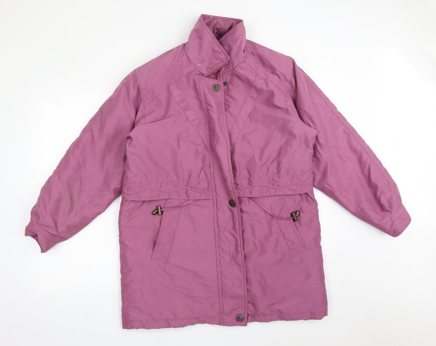 Womens UK Size 10 Essentials Purple Overcoat