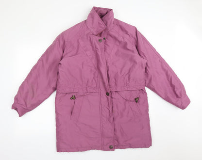 Womens UK Size 10 Essentials Purple Overcoat