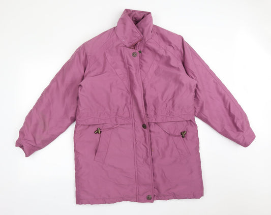 Womens UK Size 10 Essentials Purple Overcoat