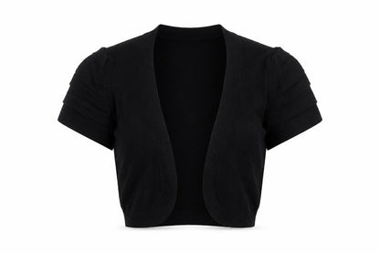 Front view of Papaya women’s black viscose cardigan jumper, size UK 12