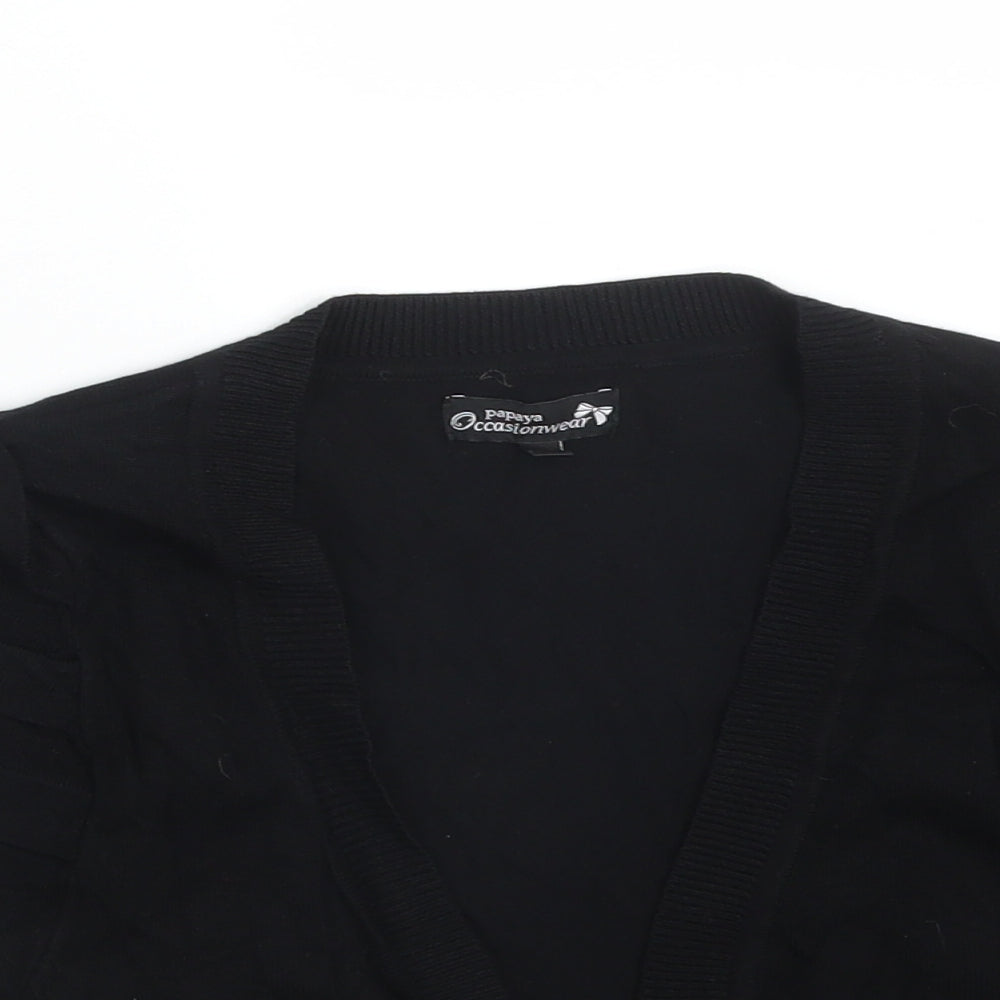 Womens UK Size 12 Papaya Black Cardigan Jumper