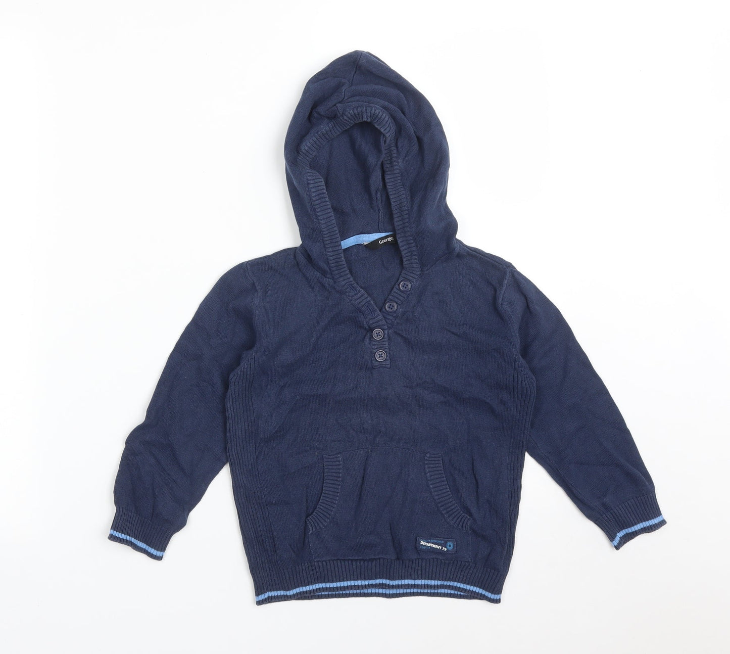 George Boys Blue  Cotton Pullover Hoodie Size 4-5 Years