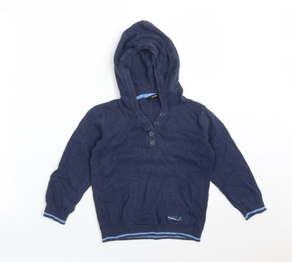 George Boys Blue  Cotton Pullover Hoodie Size 4-5 Years