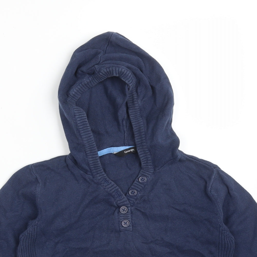 George Boys Blue  Cotton Pullover Hoodie Size 4-5 Years