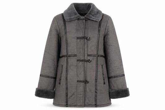 Womens UK Size 12 GABRIELLA VICENGA Grey Overcoat