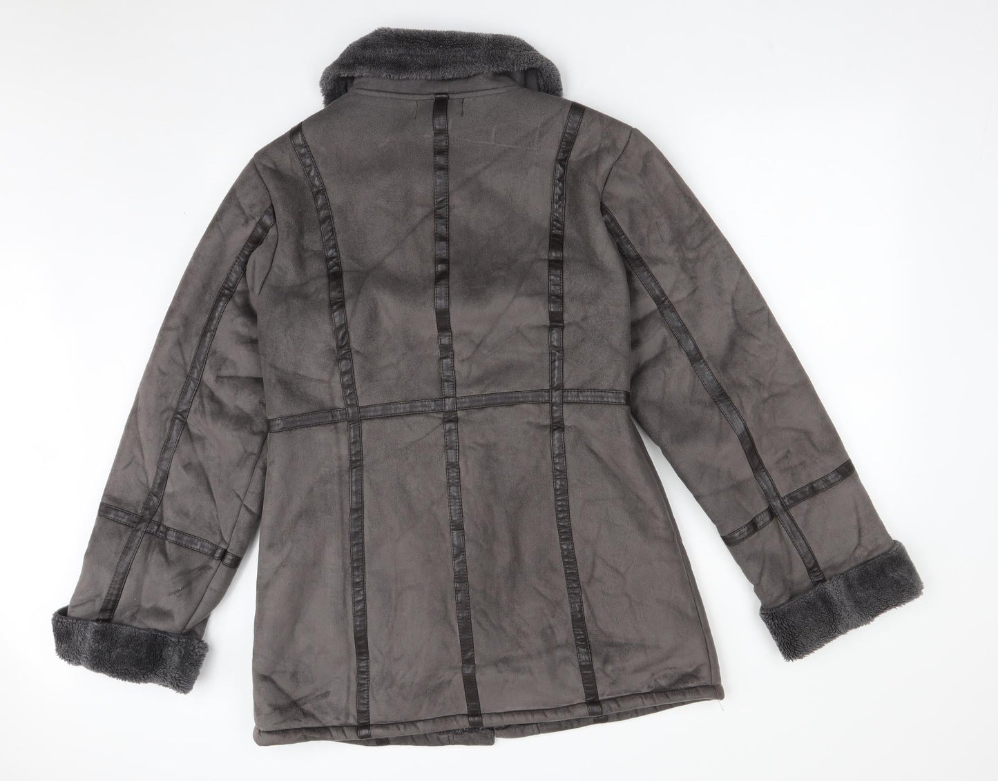 Womens UK Size 12 GABRIELLA VICENGA Grey Overcoat