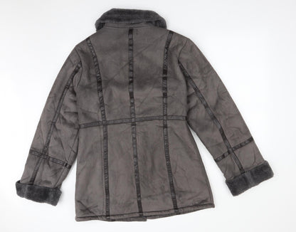 Womens UK Size 12 GABRIELLA VICENGA Grey Overcoat