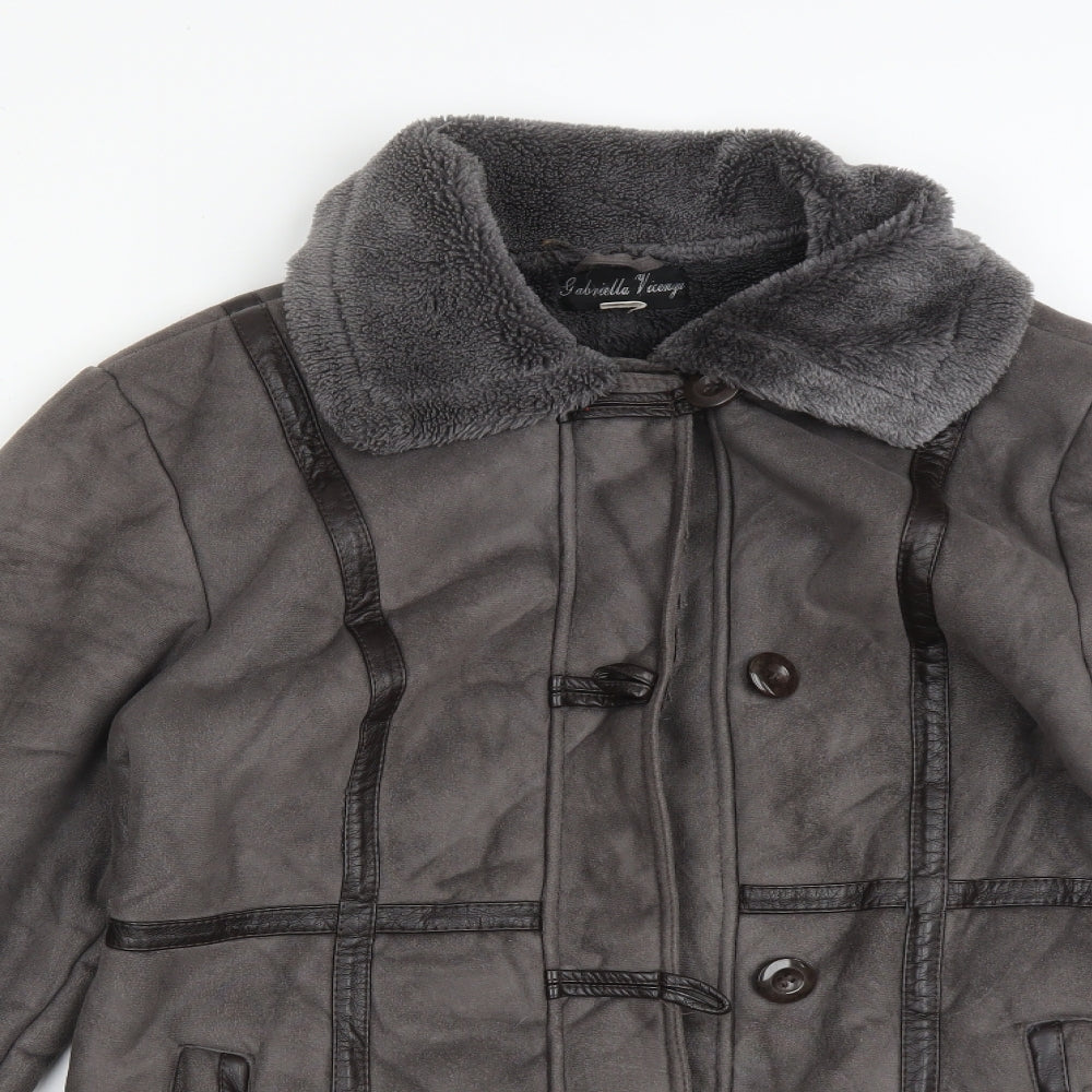 Womens UK Size 12 GABRIELLA VICENGA Grey Overcoat