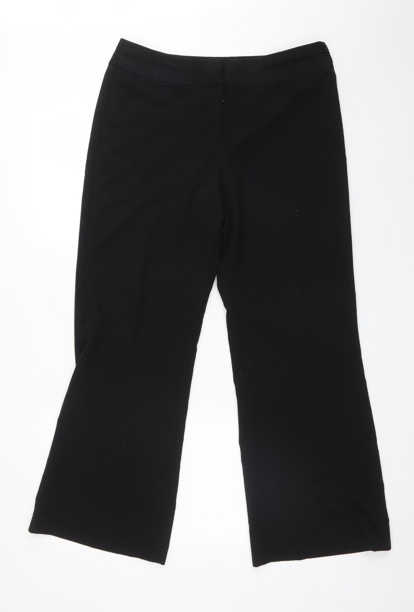 Womens UK Size 12 Debenhams Regular Fit Dress Pants Black Trousers