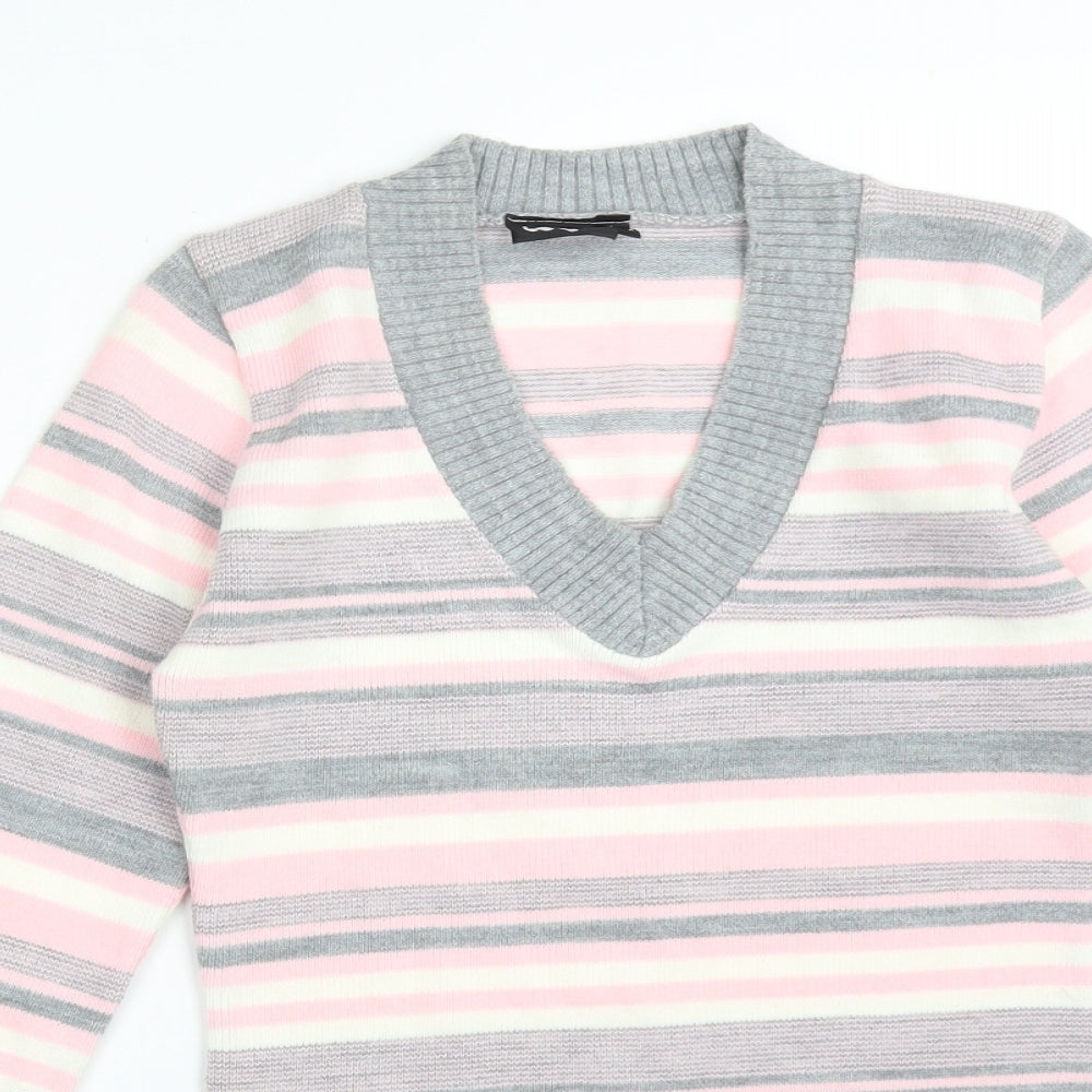 Womens UK Size L Logo Multicoloured Basic T-Shirt