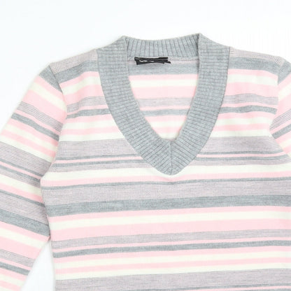 Womens UK Size L Logo Multicoloured Basic T-Shirt