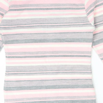 Womens UK Size L Logo Multicoloured Basic T-Shirt