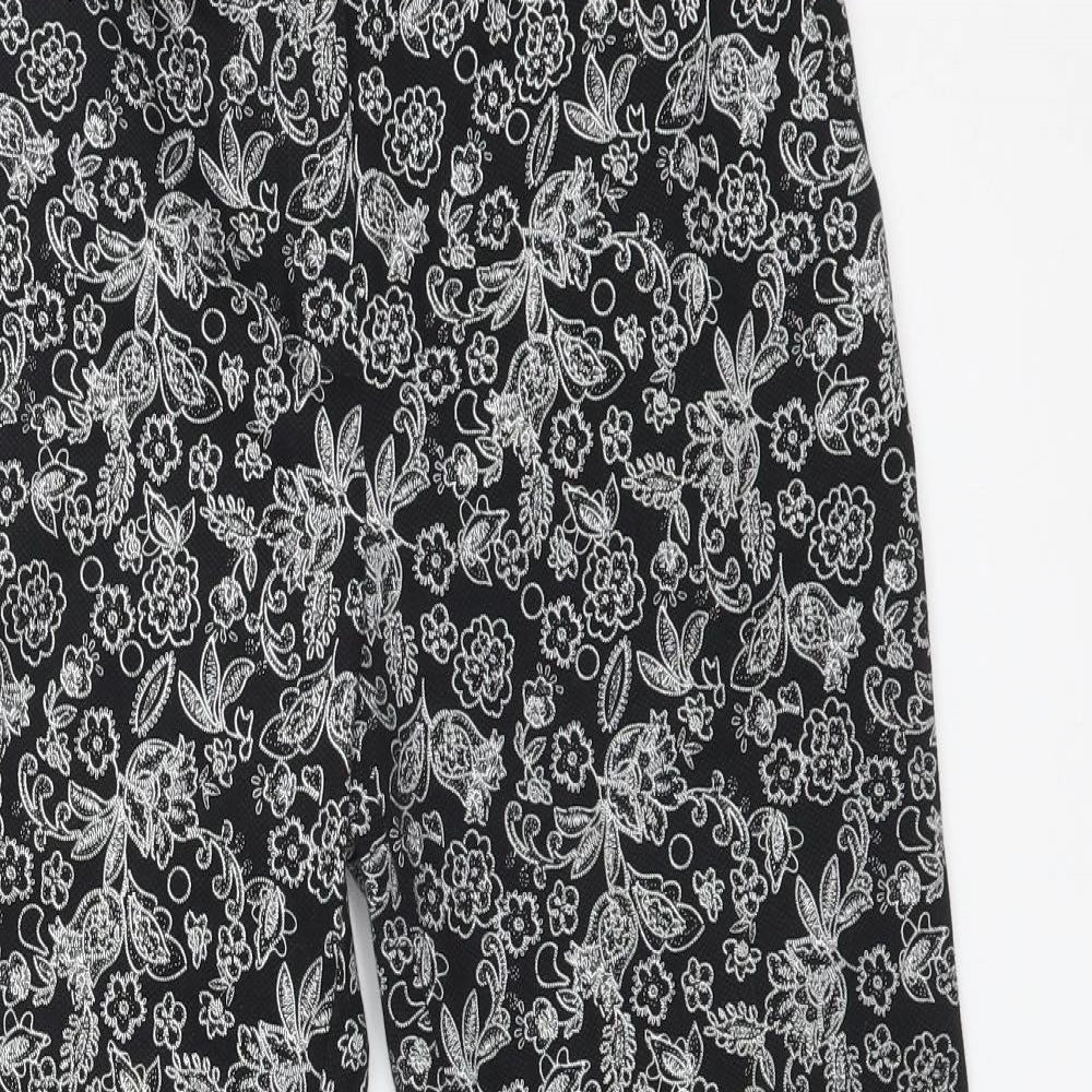 TU Womens Multicoloured Floral Cotton Dress Pants Trousers Size 12 L24 in Regular