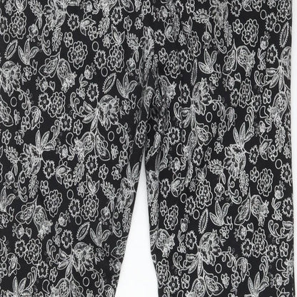 TU Womens Multicoloured Floral Cotton Dress Pants Trousers Size 12 L24 in Regular