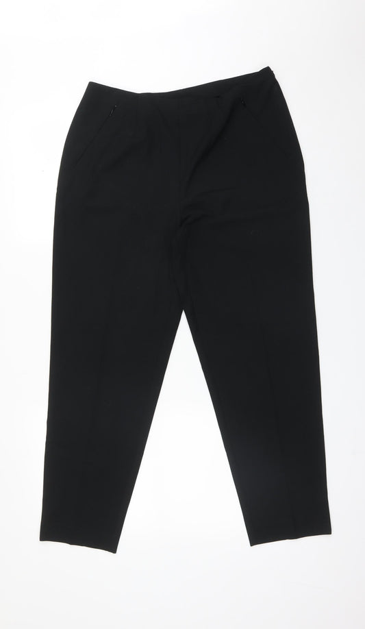 ST MICHAEL Womens Black  Polyester Trousers  Size 14 L27 in Regular