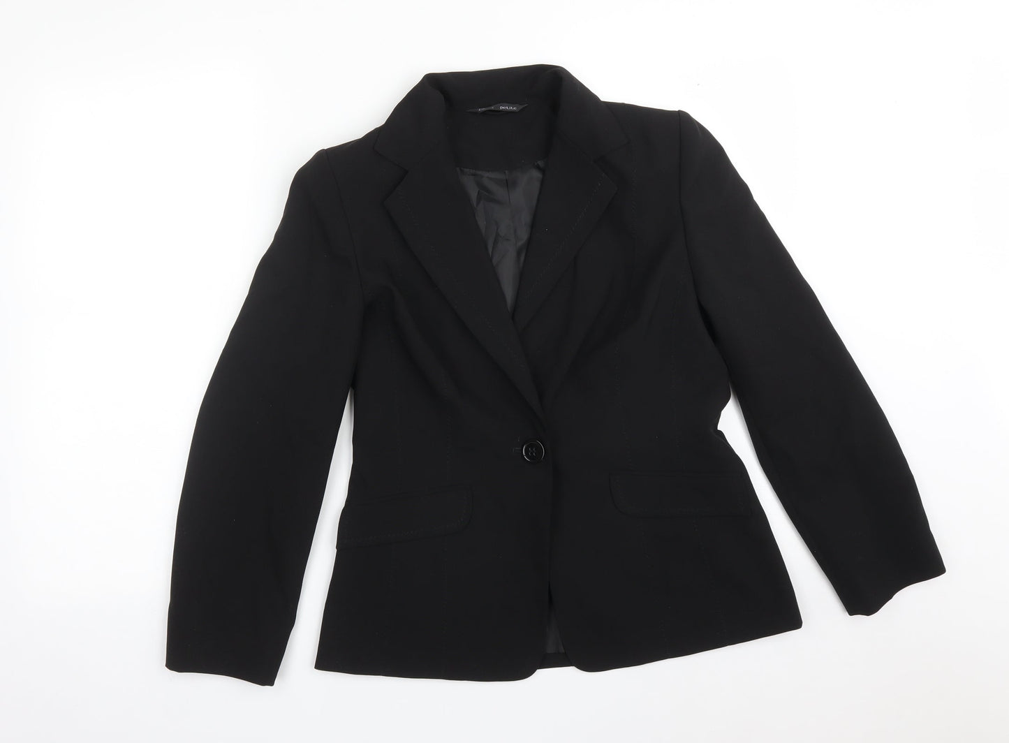 BHS Womens Black  Polyester Jacket Suit Jacket Size 10