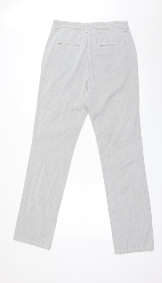 M&S Womens Multicoloured Striped Cotton Straight Jeans Size 10 L33 in Regular