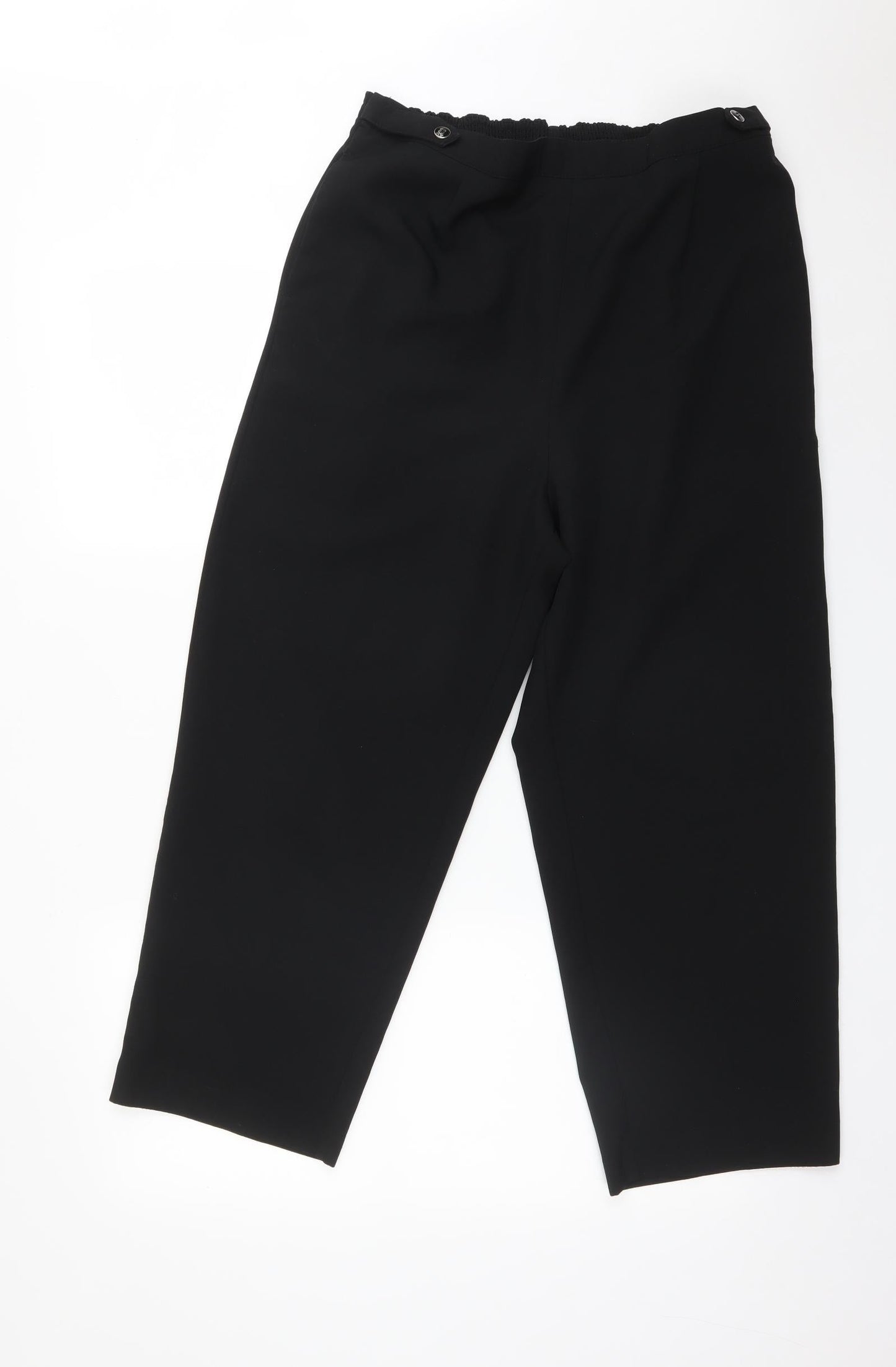 BM Womens Black  Polyester Trousers  Size 16 L24 in Regular