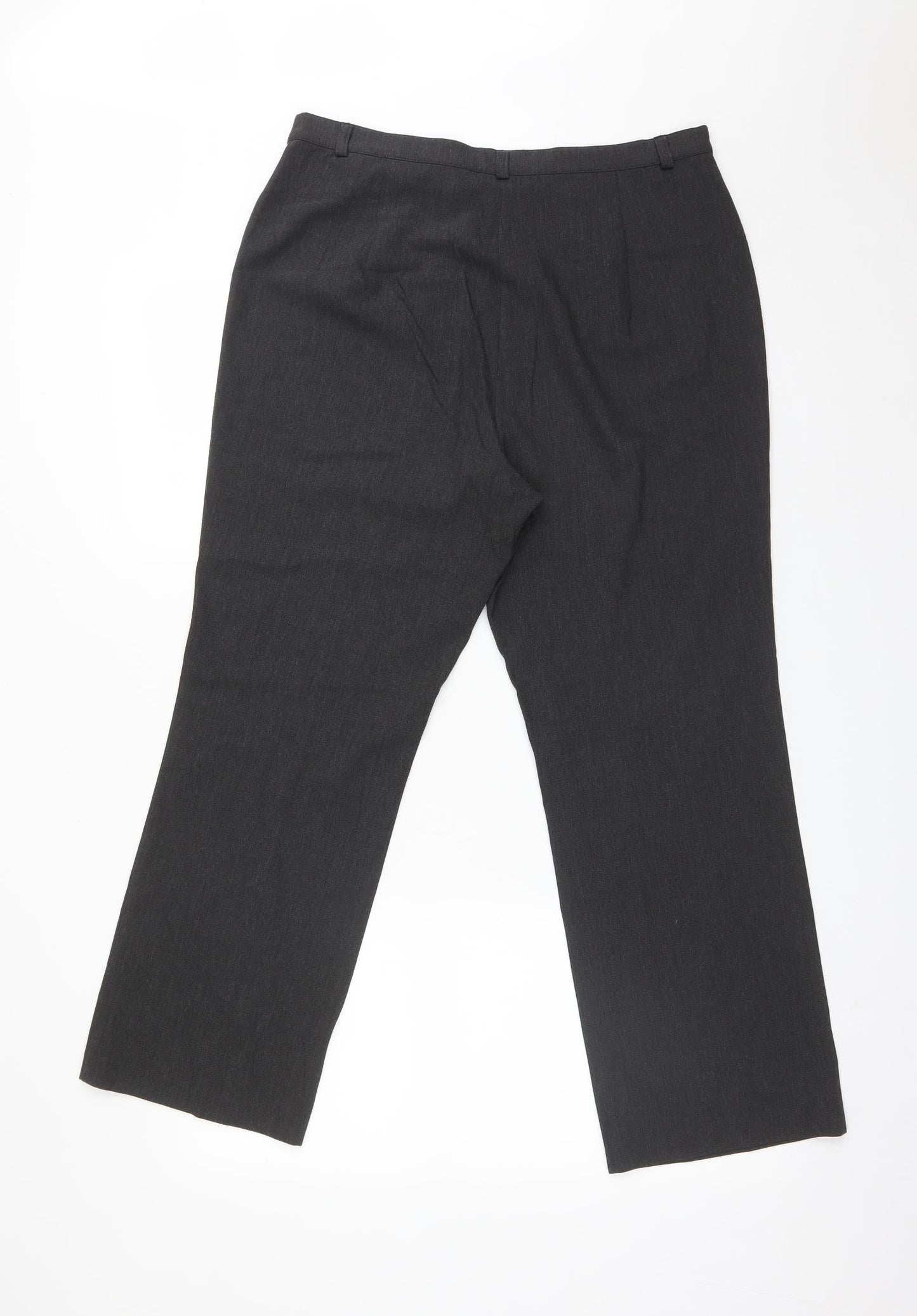 Womens UK Size 14 M&S Regular Fit Dress Pants Grey Trousers