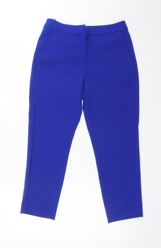 Womens UK Size 6 M&S Regular Fit Dress Pants Blue Trousers
