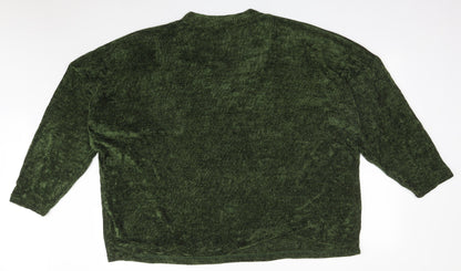 CAPSULE Womens Green  Polyester Basic T-Shirt Size 34 V-Neck