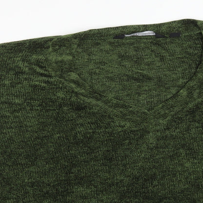 CAPSULE Womens Green  Polyester Basic T-Shirt Size 34 V-Neck