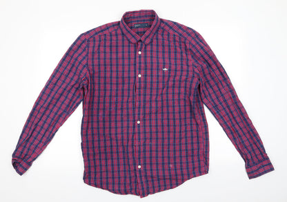 Mens UK Size M Easy Red  Button-Up Long Sleeve Casual Shirt