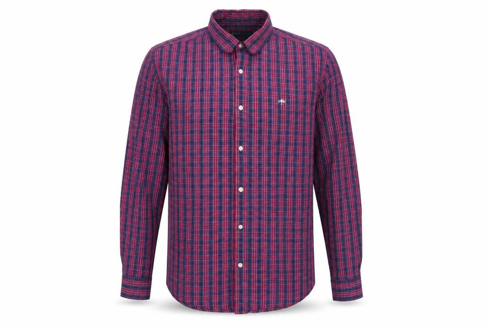 Mens UK Size M Easy Red  Button-Up Long Sleeve Casual Shirt