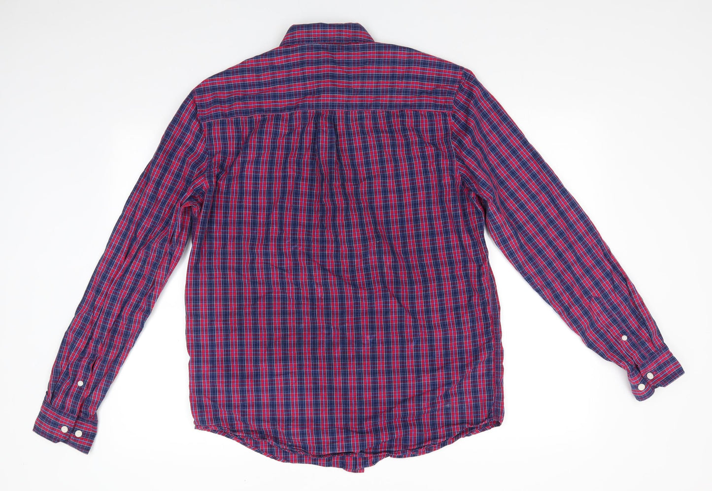 Mens UK Size M Easy Red  Button-Up Long Sleeve Casual Shirt
