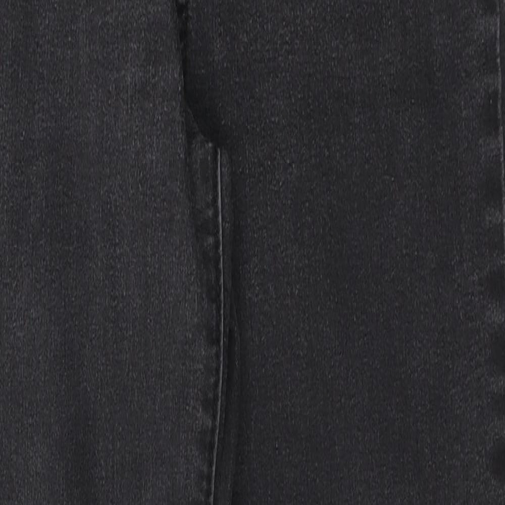 Womens UK Size 8 Preworn Regular Fit Straight Black Jeans