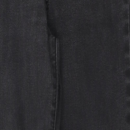 Womens UK Size 8 Preworn Regular Fit Straight Black Jeans