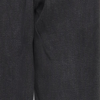 Womens UK Size 8 Preworn Regular Fit Straight Black Jeans