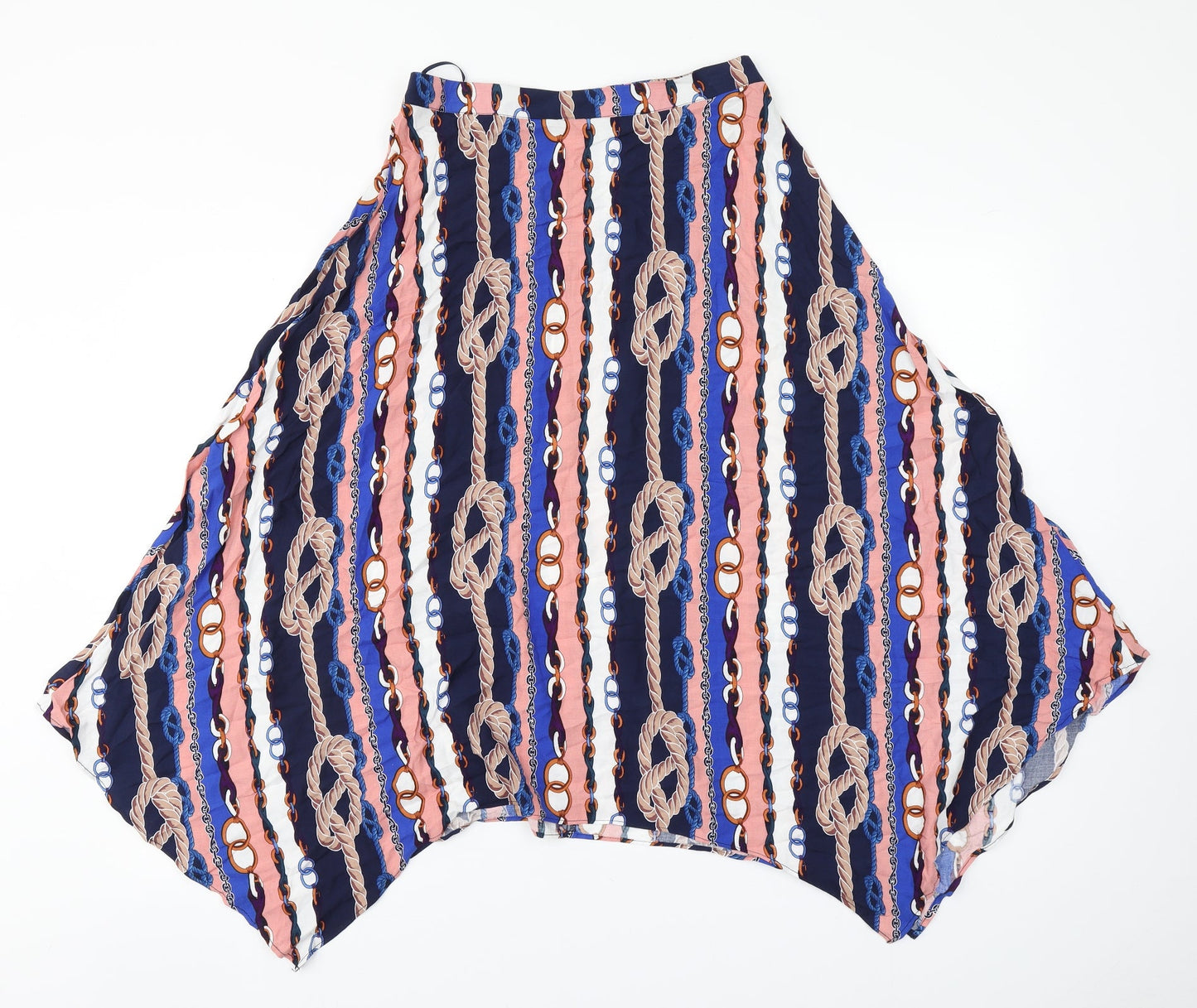 Papaya Womens Multicoloured Striped Viscose A-Line Skirt Size 10