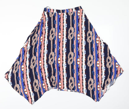 Papaya Womens Multicoloured Striped Viscose A-Line Skirt Size 10