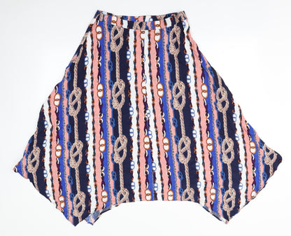 Papaya Womens Multicoloured Striped Viscose A-Line Skirt Size 10