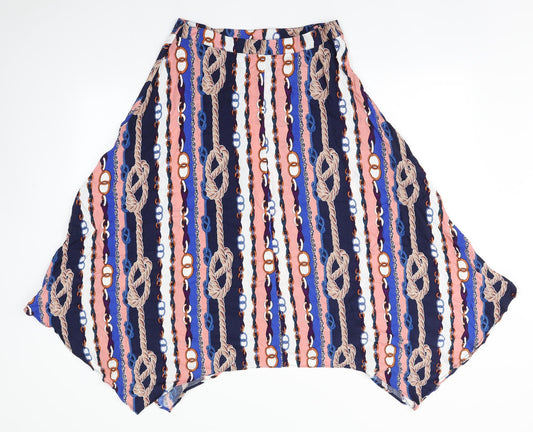 Papaya Womens Multicoloured Striped Viscose A-Line Skirt Size 10