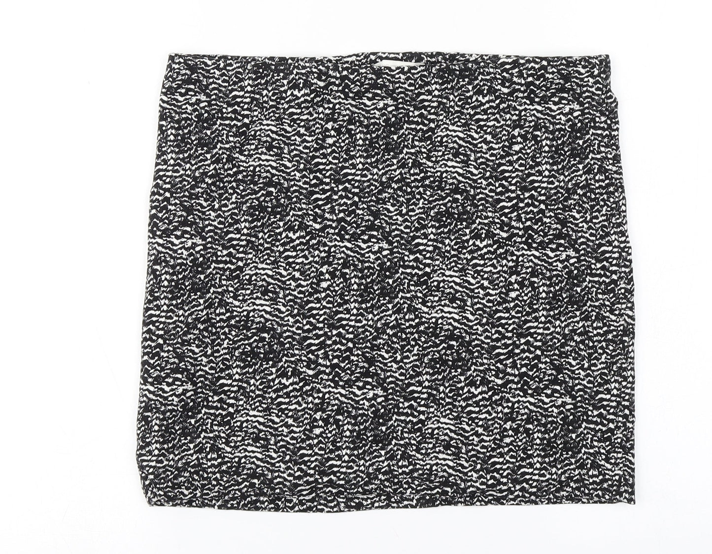 H&M Womens White Animal Print Cotton Skort Skirt Size M