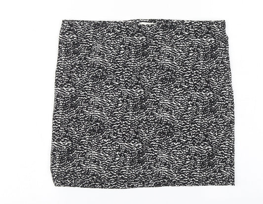 H&M Womens White Animal Print Cotton Skort Skirt Size M