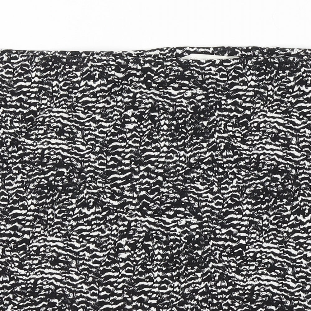 H&M Womens White Animal Print Cotton Skort Skirt Size M