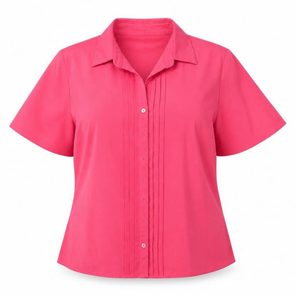 Womens UK Size 12 Profile Pink Basic Button-Up