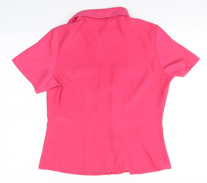 Womens UK Size 12 Profile Pink Basic Button-Up