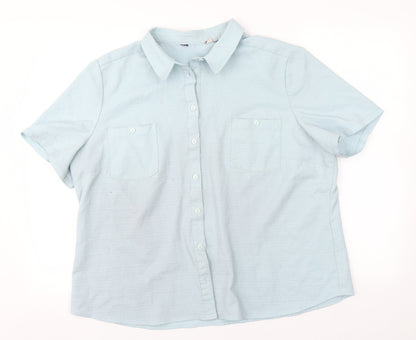 Womens UK Size  Preworn Blue Basic Button-Up
