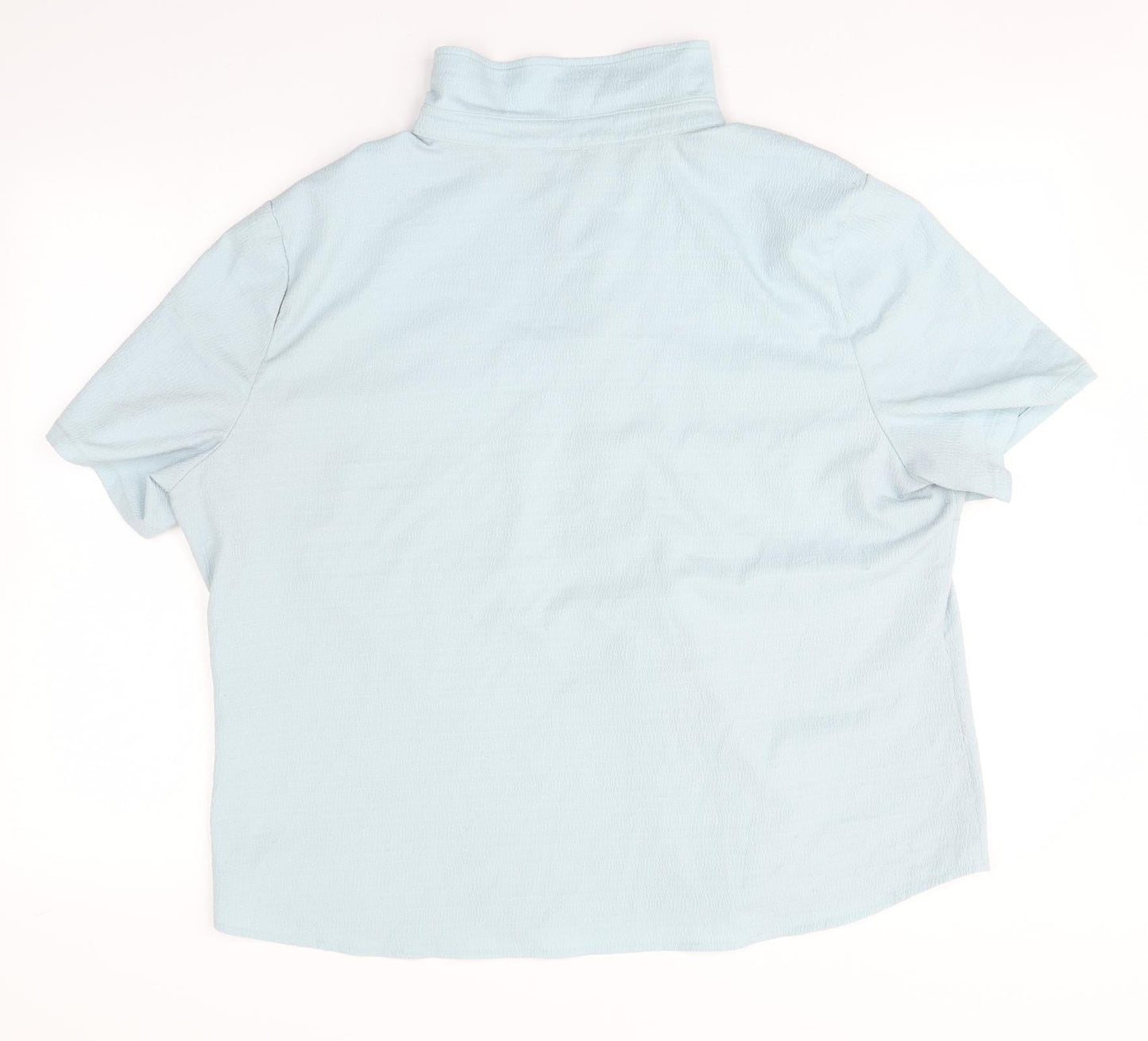 Womens UK Size  Preworn Blue Basic Button-Up