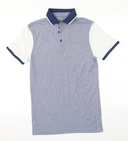 River Island Mens Blue  Cotton  Polo Size S Collared