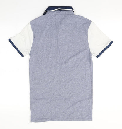 River Island Mens Blue  Cotton  Polo Size S Collared