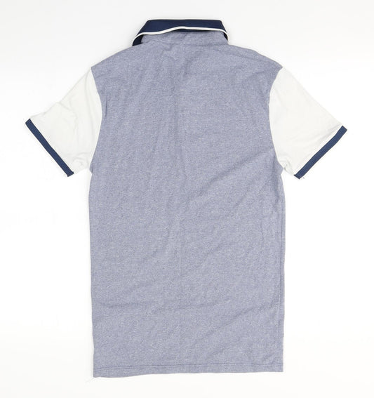 River Island Mens Blue  Cotton  Polo Size S Collared