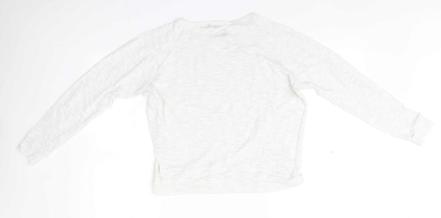 New Look Girls Grey Round Neck  Cotton Pullover Jumper Size 14-15 Years